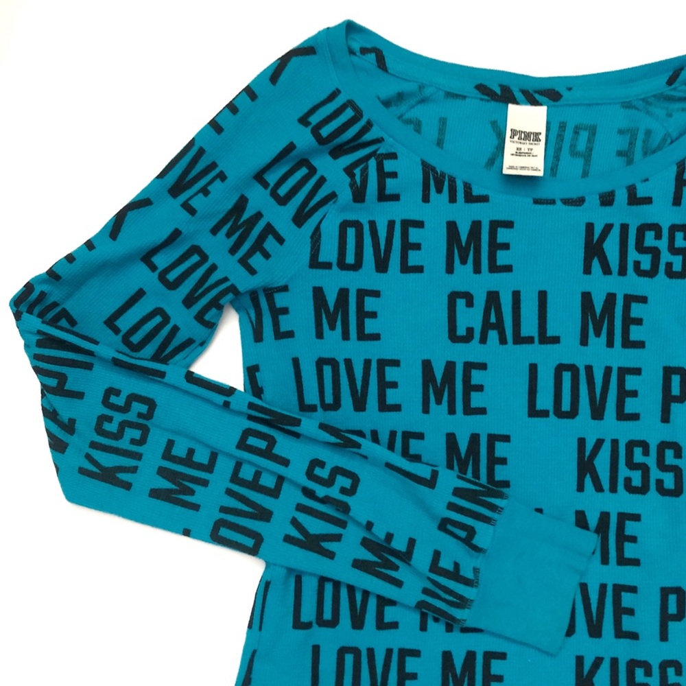 NWOT | PINK | TEAL LOVE ME CALL ME KISS ME TEE
